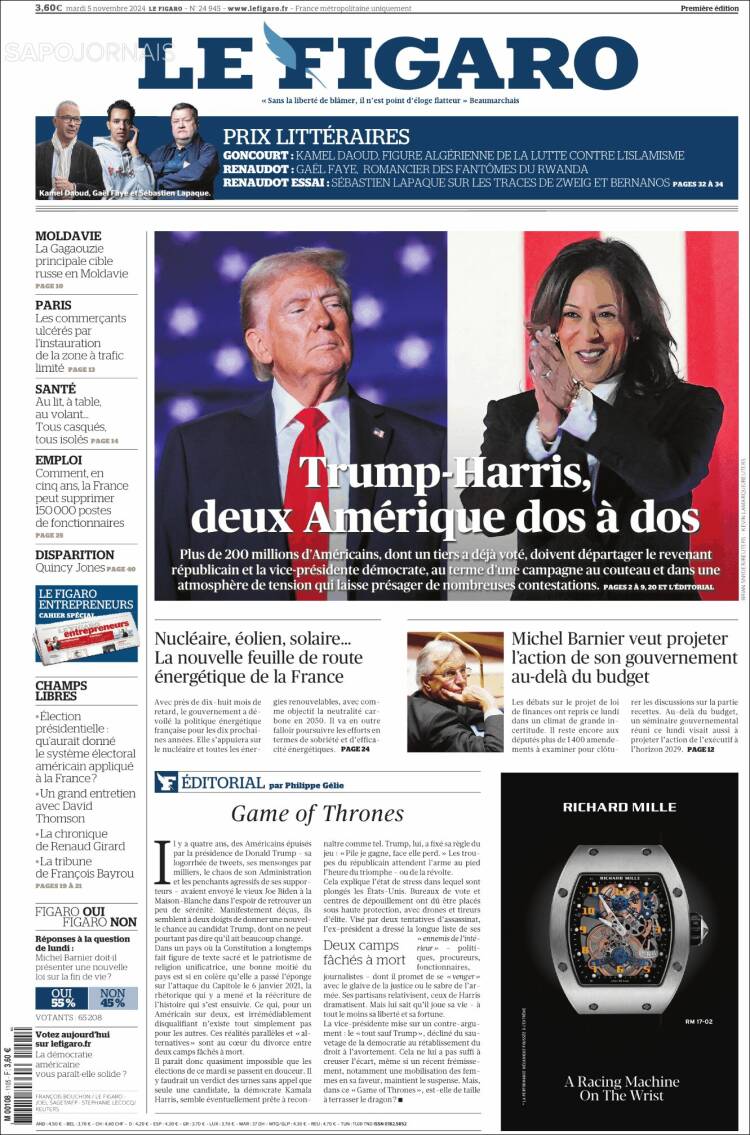 Portada de Le Figaro (France)