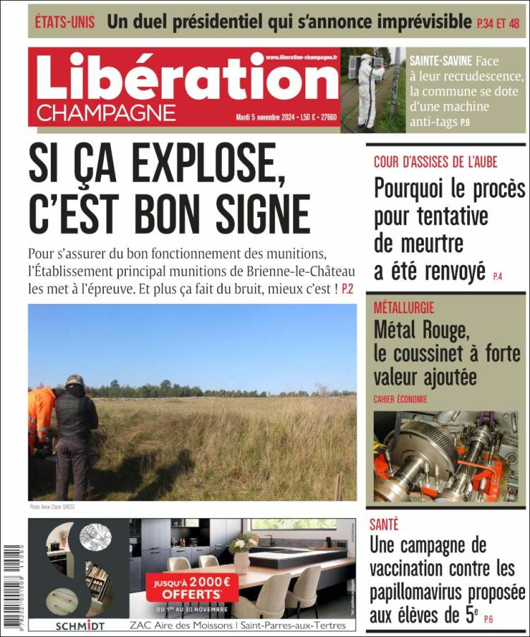 Portada de Libération Champagne (France)