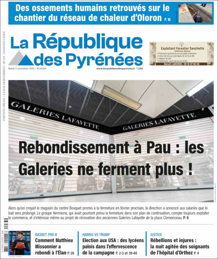 Portada de La République des Pyrénées (France)