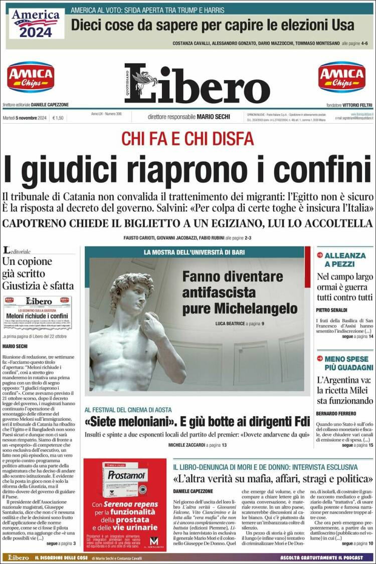 Portada de Libero (Italia)