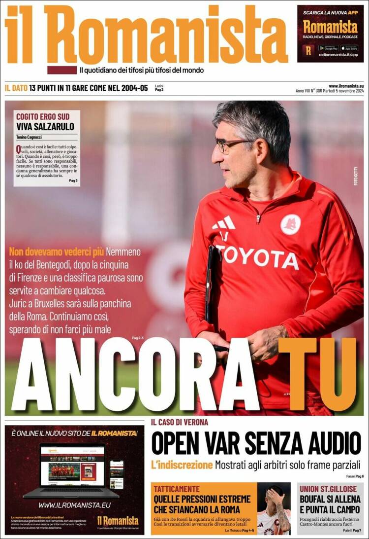 Portada de Romanista (Italia)