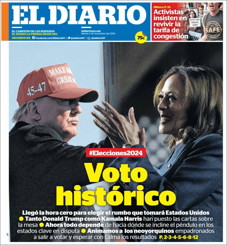 Portada de El Diario NY (USA)