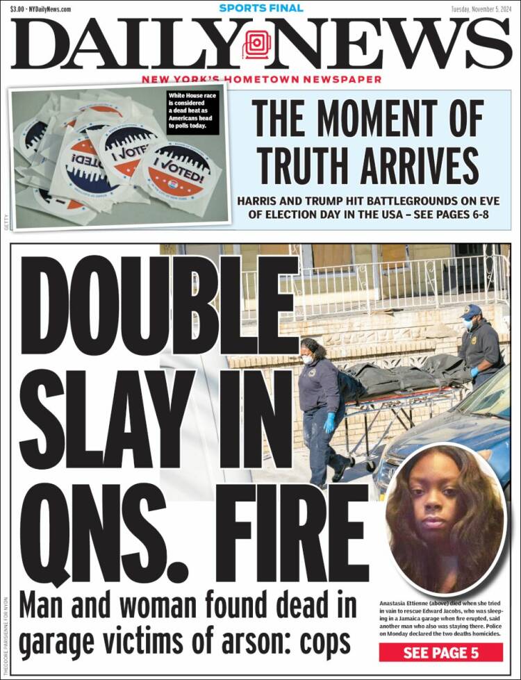 Portada de Daily News - New York (USA)