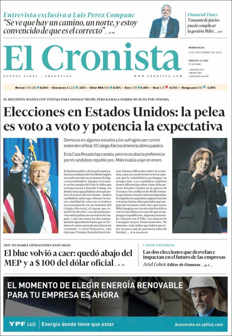Portada de El Cronista Comercial (Argentina)