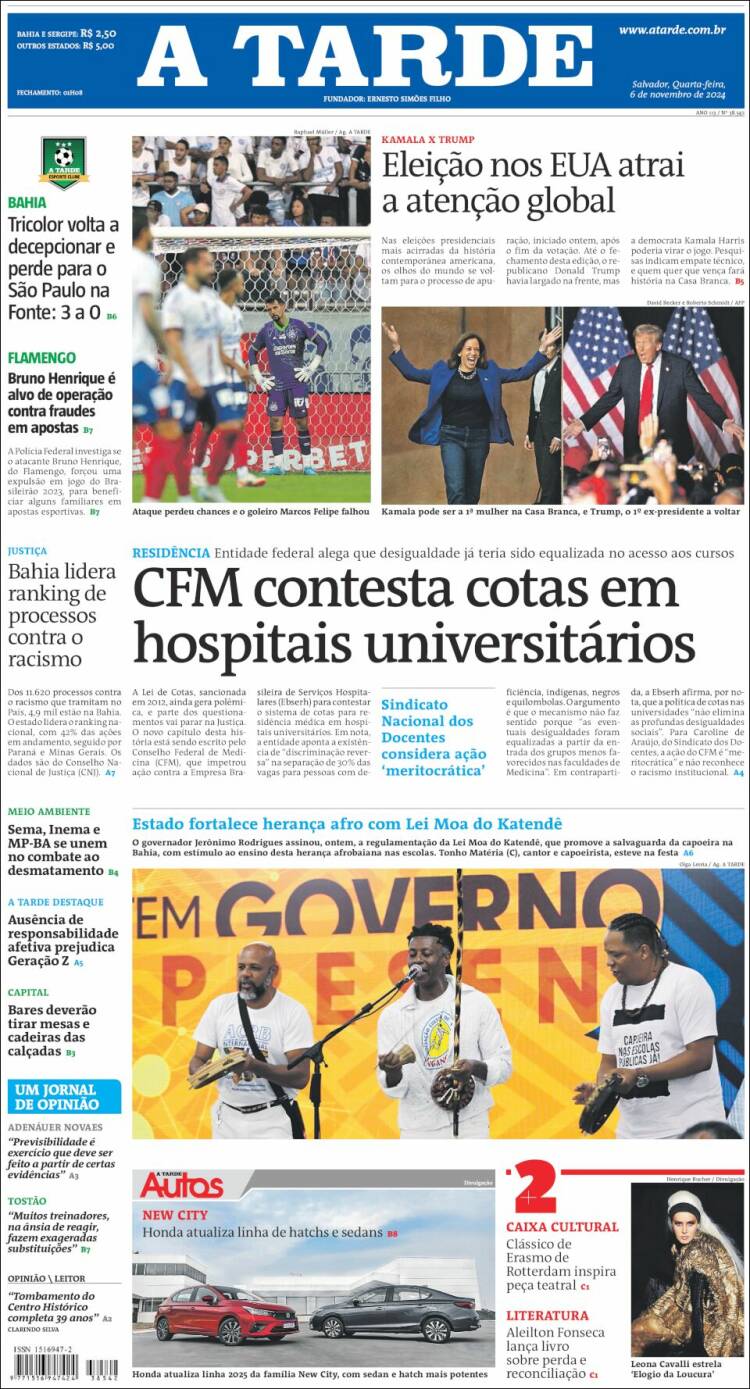 Portada de Diário A Tarde (Brasil)