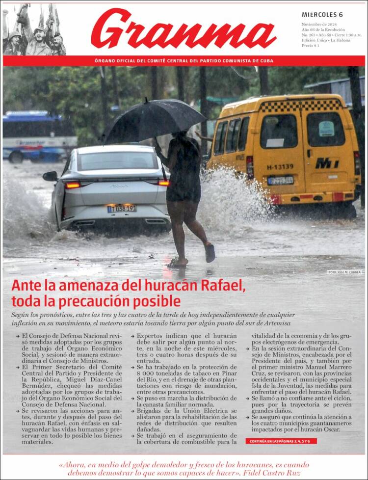 Portada de Granma (Cuba)