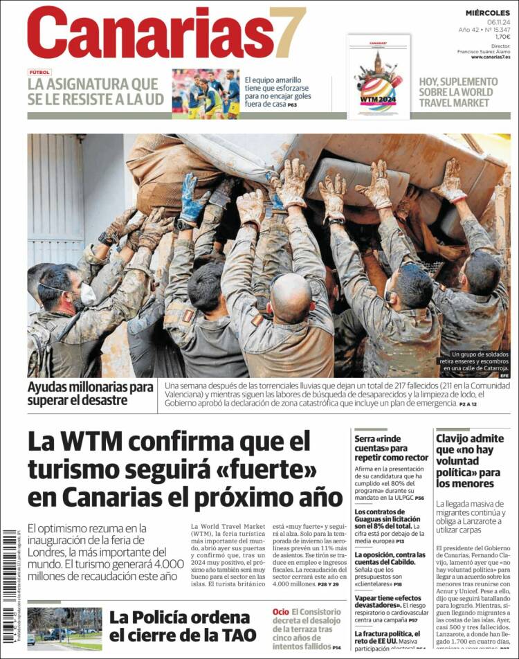 Portada de Canarias 7 (España)