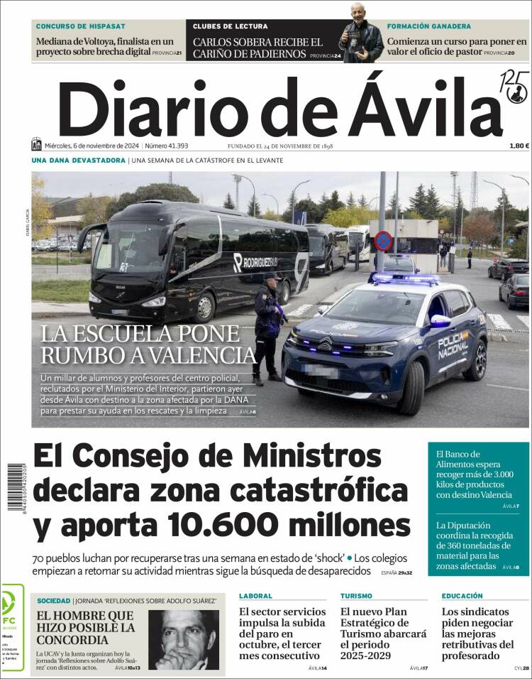 Portada de Diario de Ávila (España)