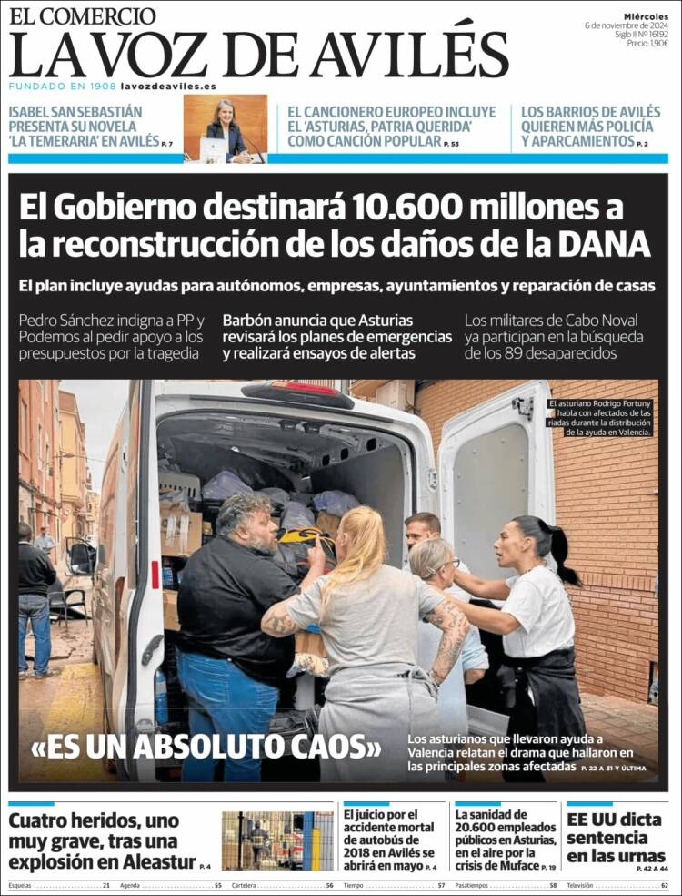 Portada de El Comercio - Avilés (España)