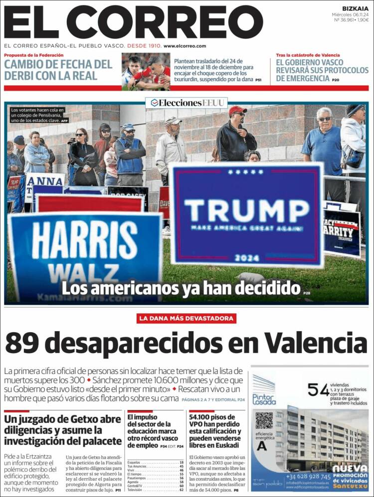 Portada de El Correo (España)