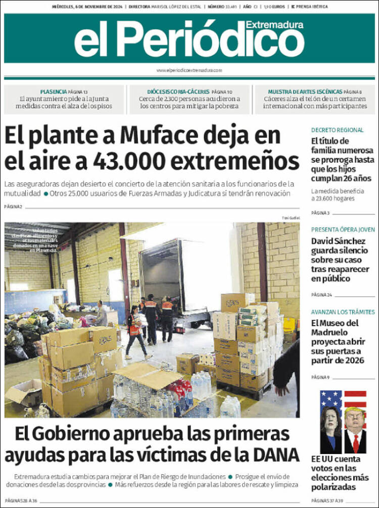 Portada de El Periódico de Extremadura (España)