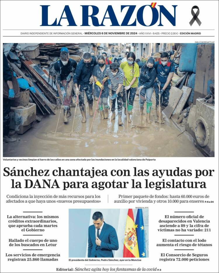 Portada de La Razón (España)