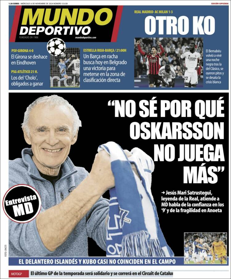 Portada de Mundo Deportivo Gipuzkoa (España)