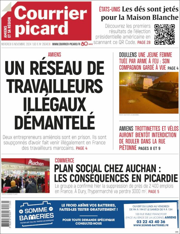 Portada de Courrier Picard (Francia)