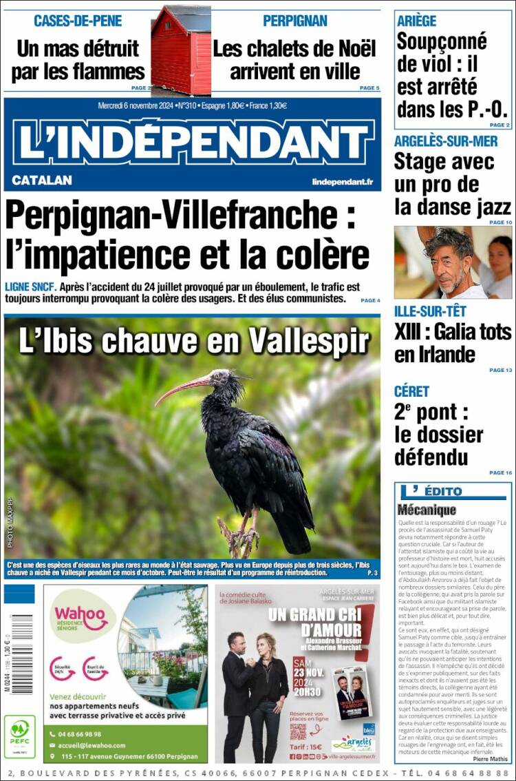 Portada de Le Indépendant (Francia)