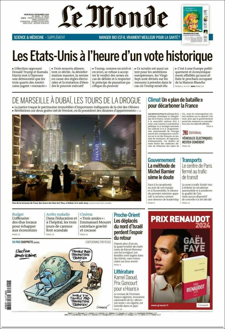 Portada de Le Monde (Francia)