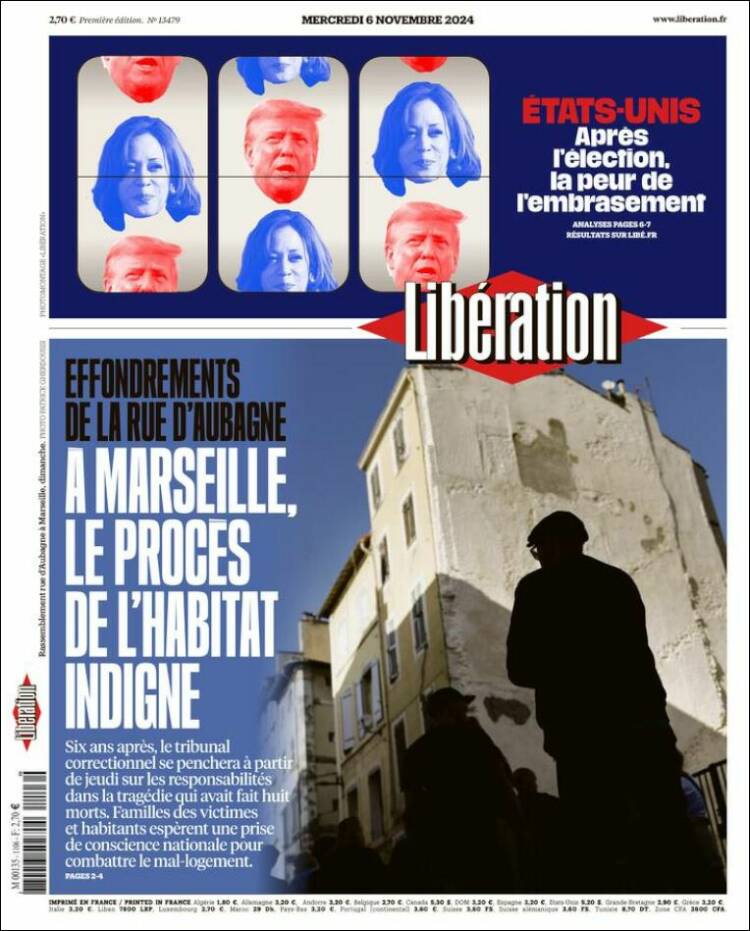 Portada de Libération (Francia)