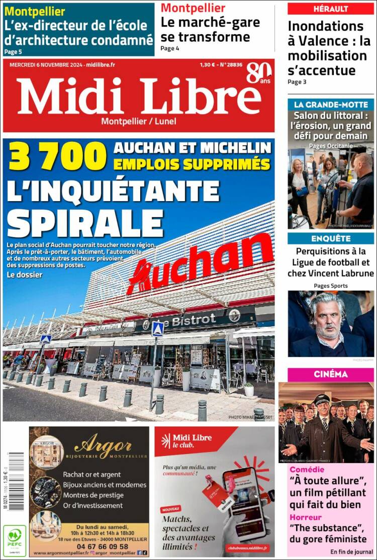 Portada de Midi Libre (Francia)