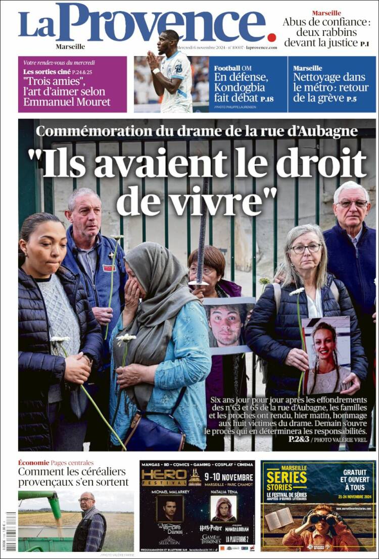 Portada de La Provence (Francia)