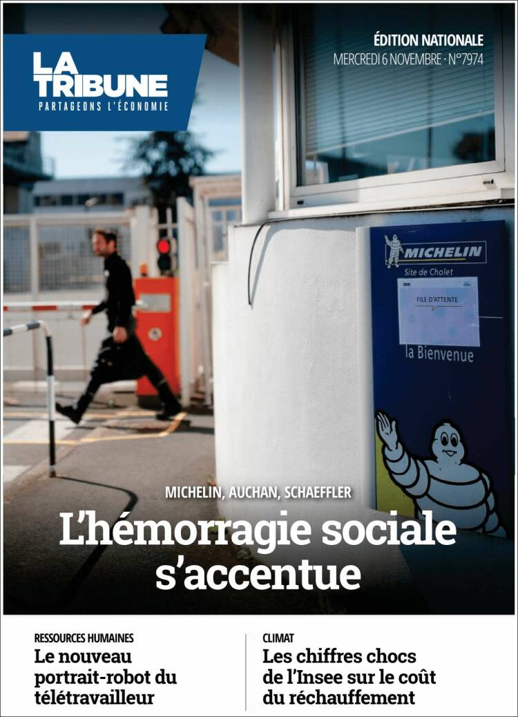 Portada de La Tribune (Francia)