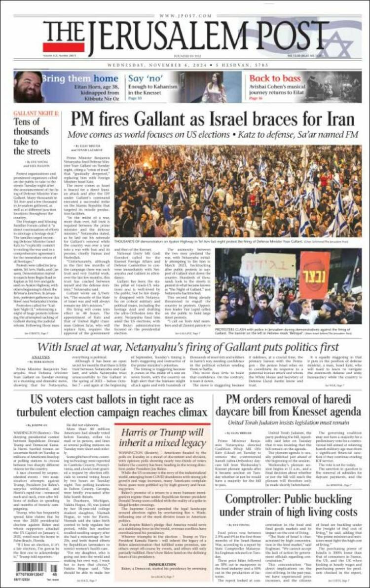 Portada de The Jerusalem Post (Israel)