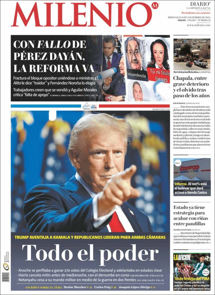 Portada de Milenio - Laguna (M&eacute;xico)