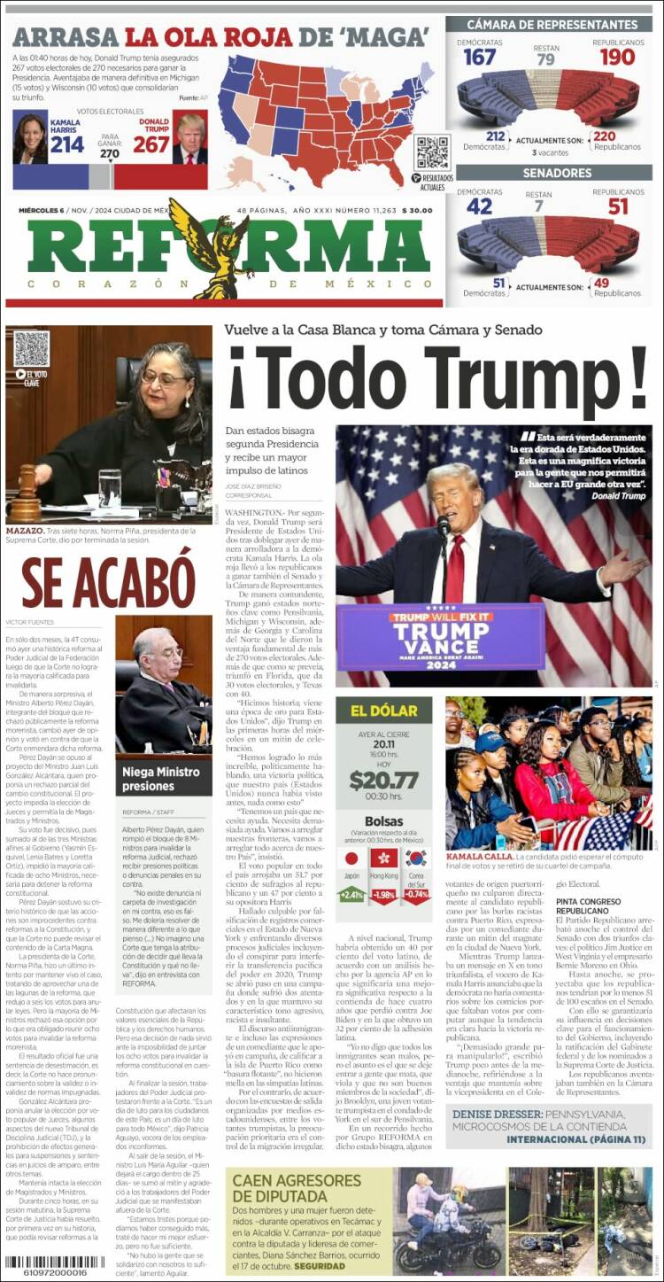 Portada de Reforma (M&eacute;xico)