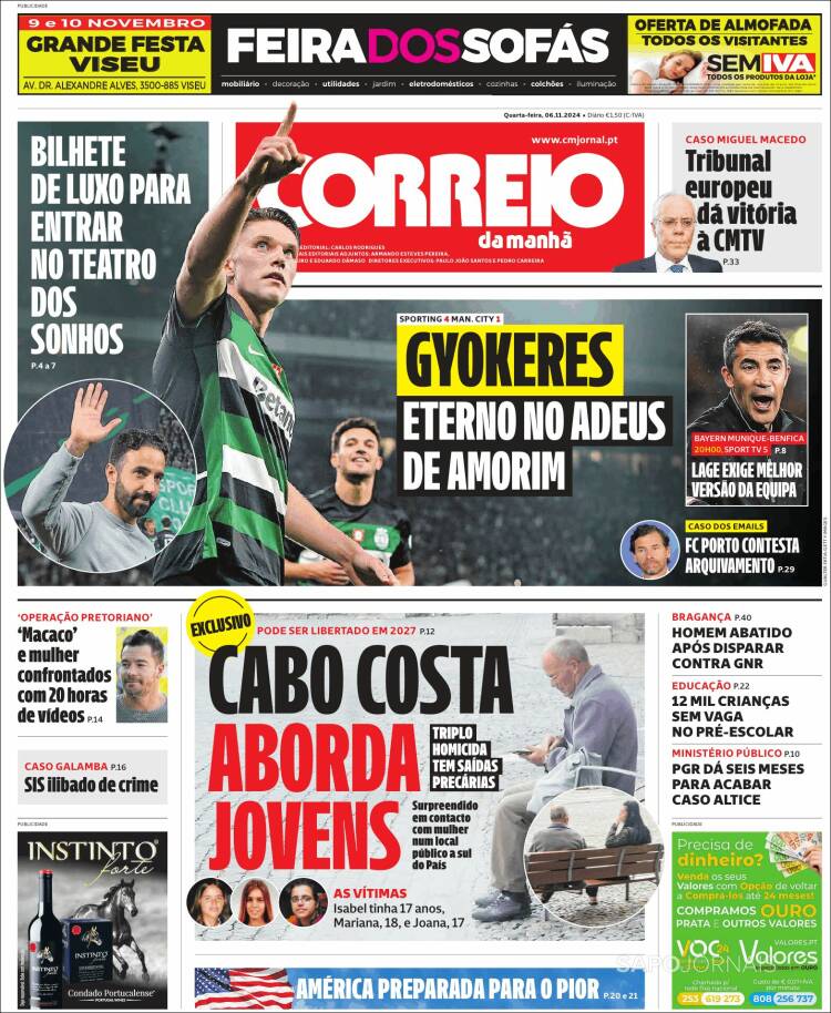 Portada de Correio da Manhã (Portugal)