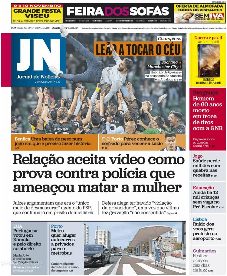 Portada de Jornal de Notícias (Portugal)