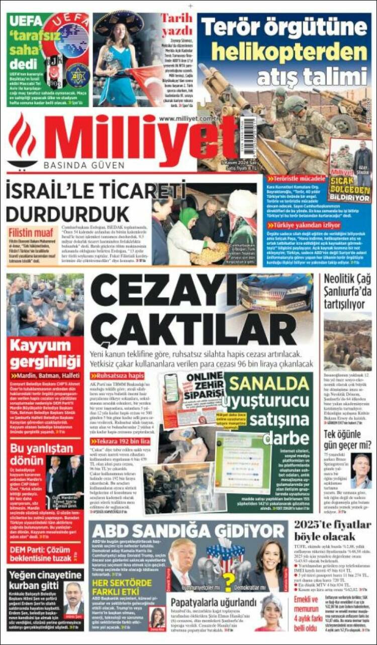 Portada de Milliyet (Turqu&iacute;a)
