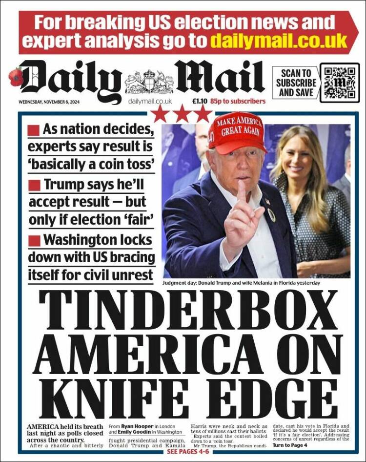 Portada de Daily Mail (Reino Unido)