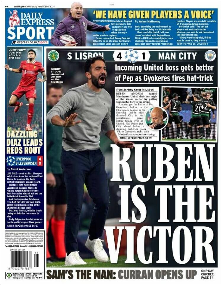 Portada de Express Sport (Reino Unido)