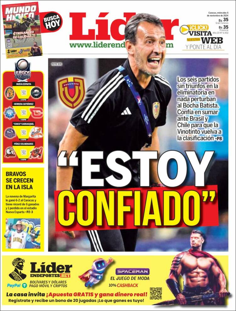 Portada de Lider en deportes (Venezuela)