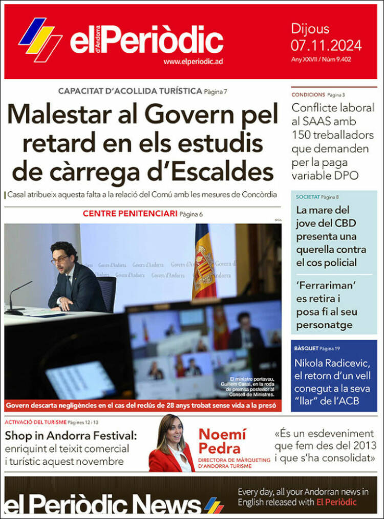 Portada de El Periòdic d'Andorra (Andorra)