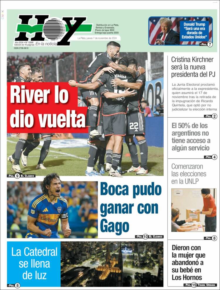Portada de Diario Hoy (Argentina)