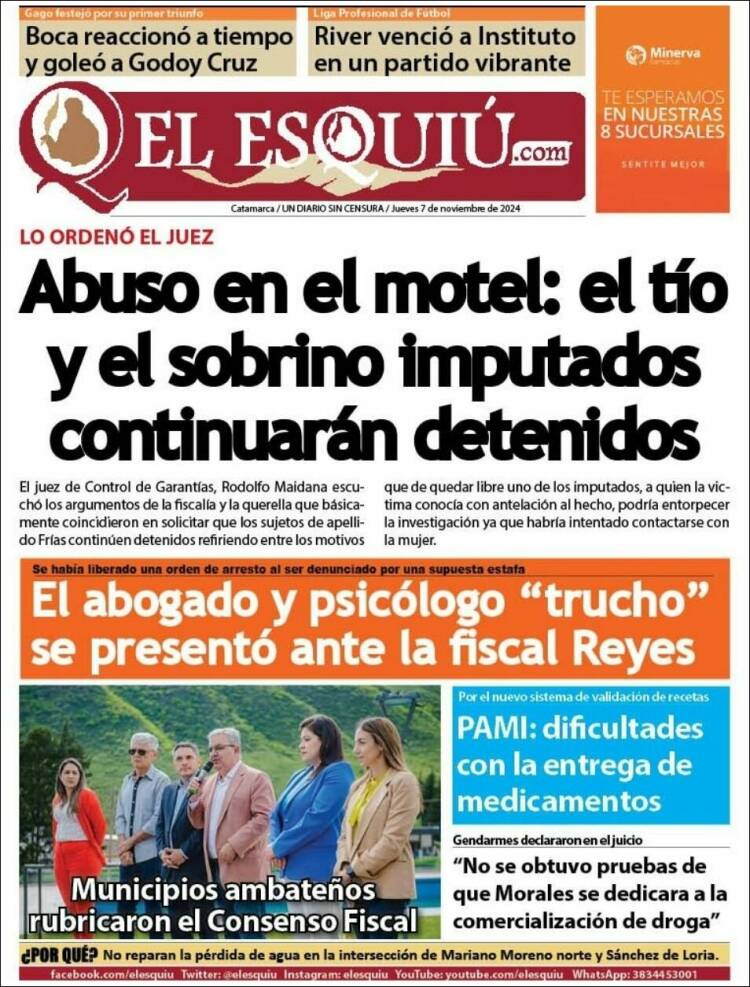 Portada de El Esquiu (Argentina)