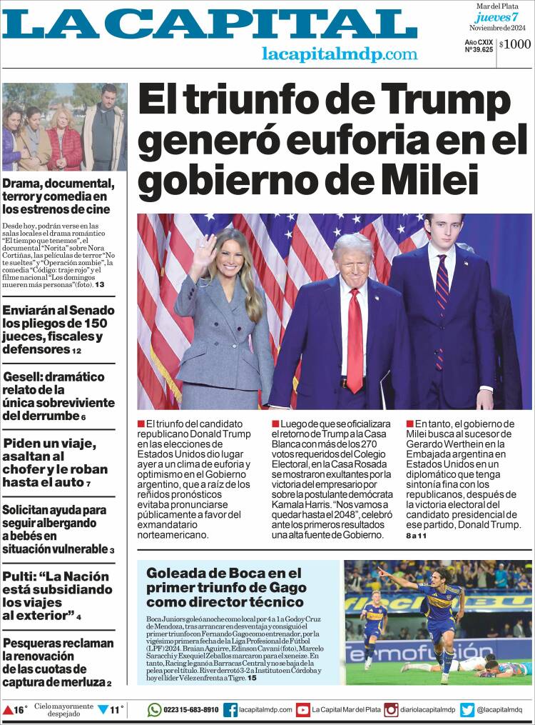 Portada de Diario La Capital - Mar del Plata (Argentina)