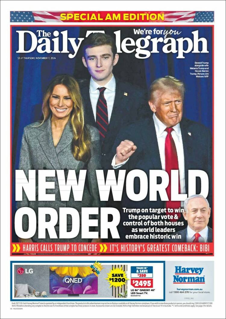 Portada de The Daily Telegraph (Australia)