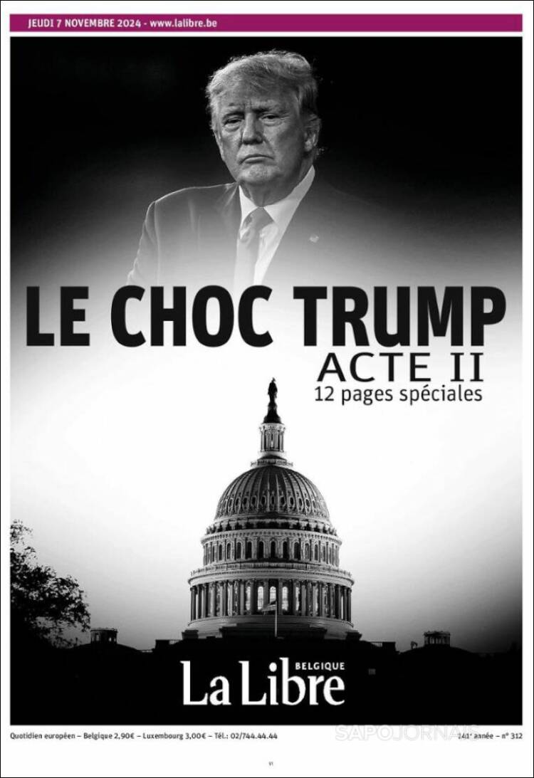 Portada de La Libre.be (B&eacute;lgica)