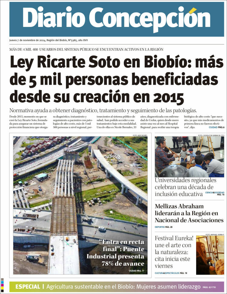 Portada de Diario de Concepción (Chile)