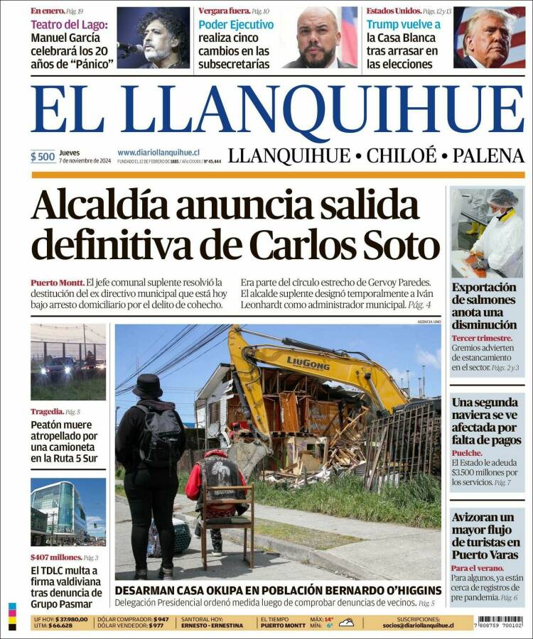 Portada de El Llanquihue (Chile)