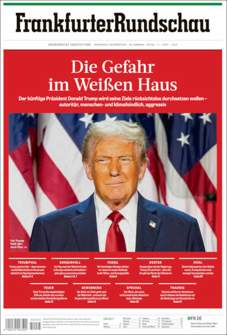 Portada de Frankfurter Rundschau (Alemania)