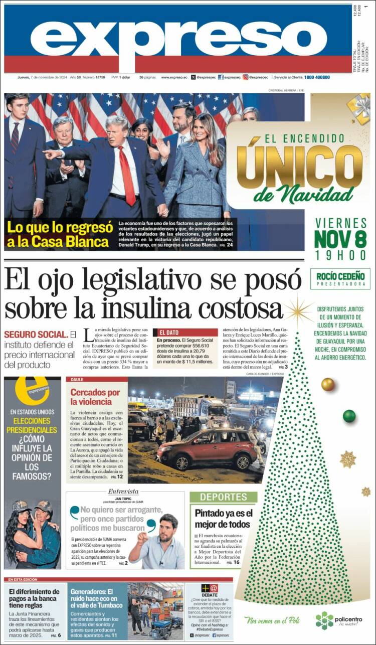 Portada de Expreso (Ecuador)