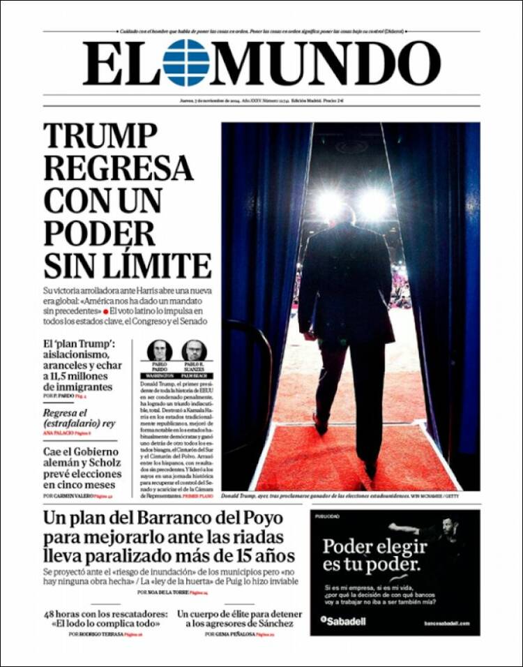 Portada de El Mundo (España)