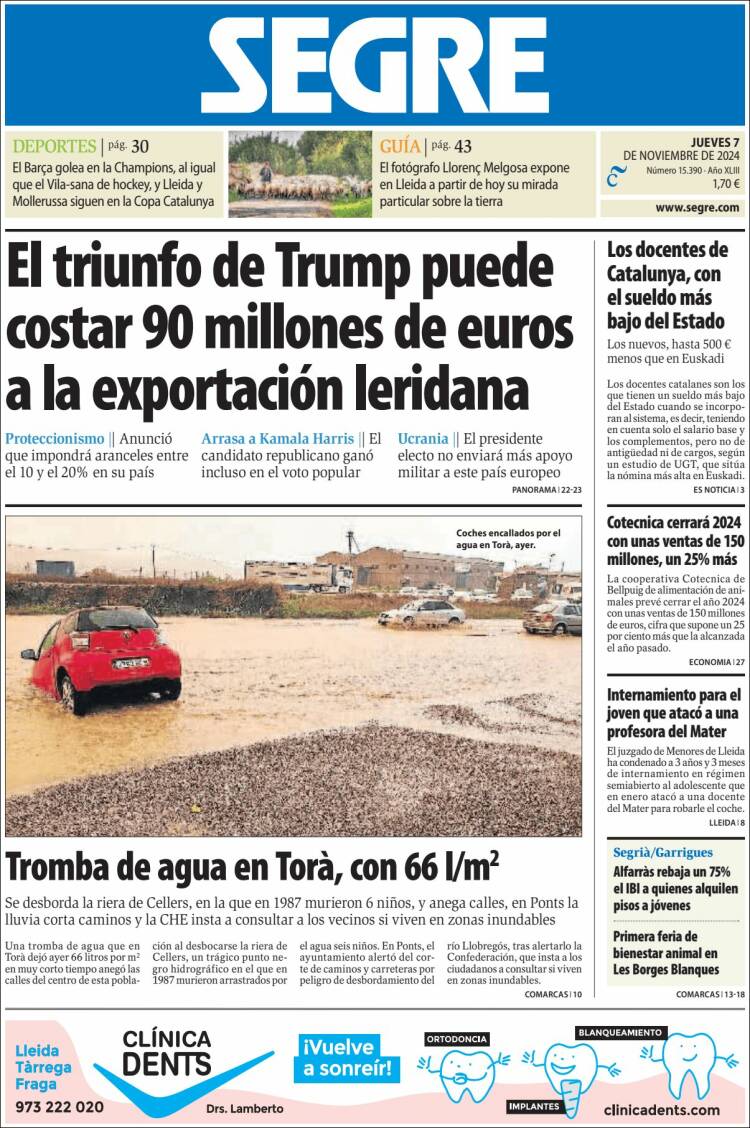 Portada de Segre  (España)