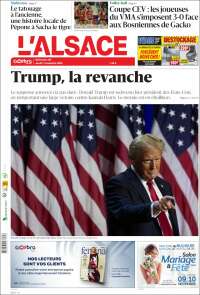 Portada de Journal L'Alsace (Francia)