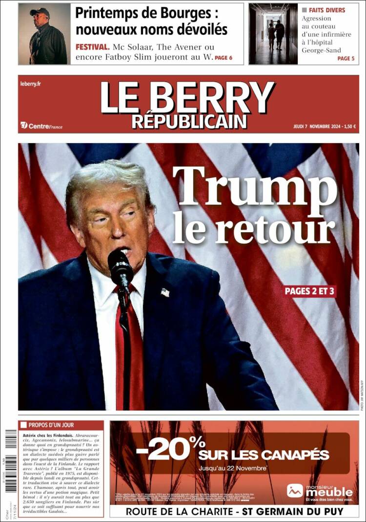 Portada de Berry Republicain (Francia)