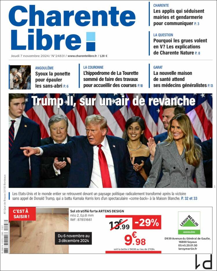 Portada de Charente Libre (Francia)