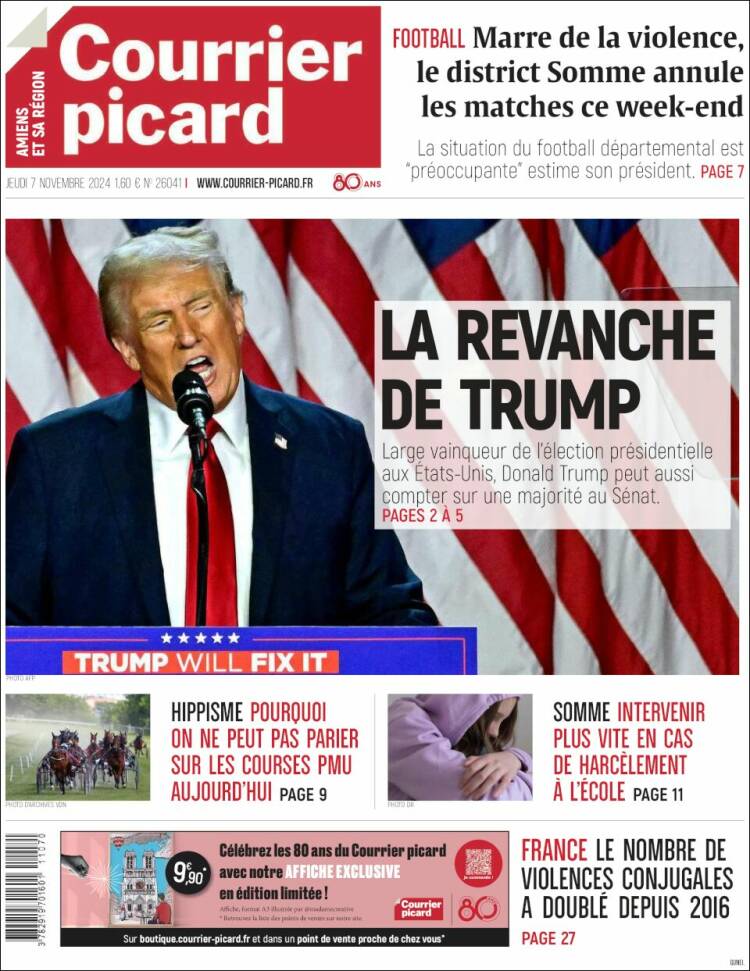 Portada de Courrier Picard (Francia)