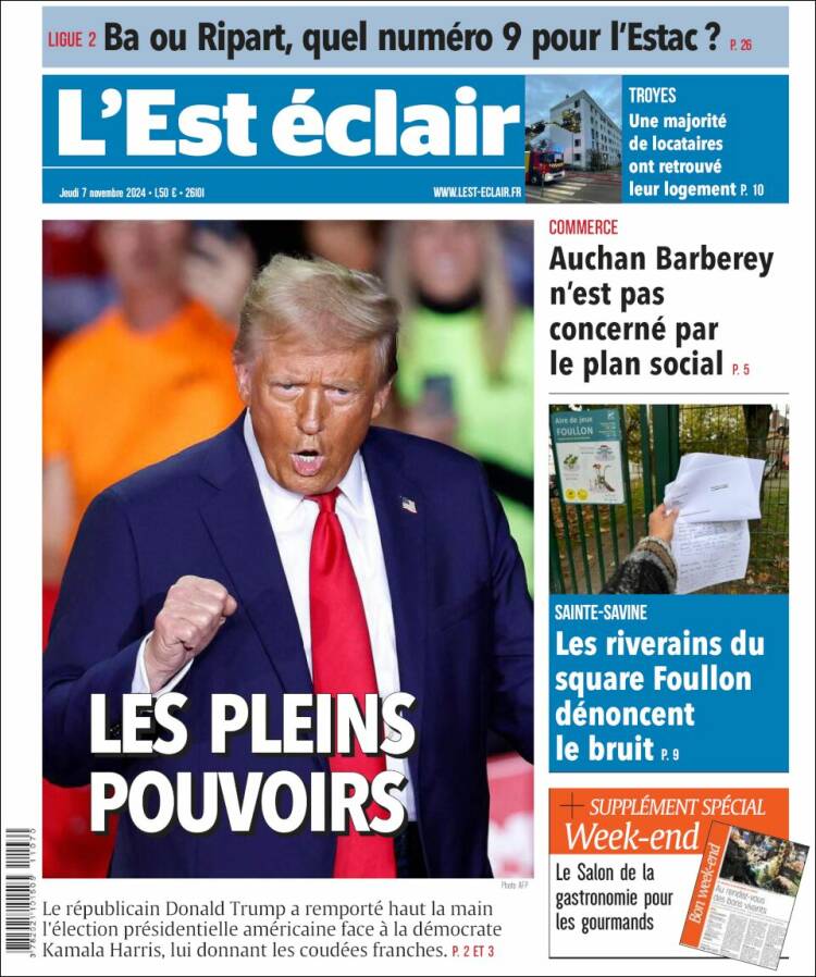 Portada de L'Est Eclair (Francia)